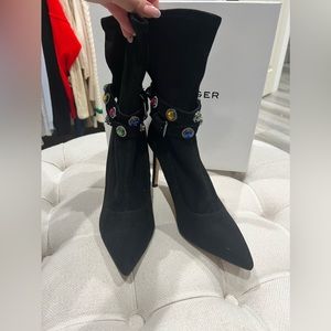 Kurt Geiger suede ankle boots with jewel